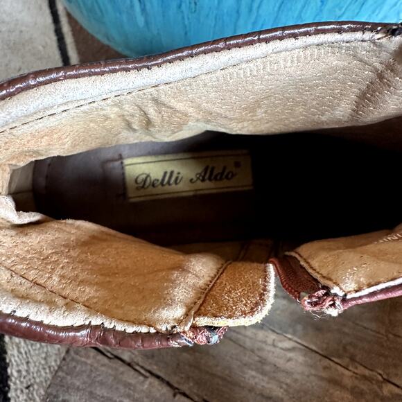 Delli Aldo Gustavo Leather Ankle Dress Boots Mens SZ 8.5 Chelsea Side Zip Formal - Picture 11 of 12